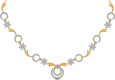 50% OFF on Ciemme 3.16 CT Cheerful Floral Cubic Zirconia 18K Yellow Gold Plated Silver Necklace