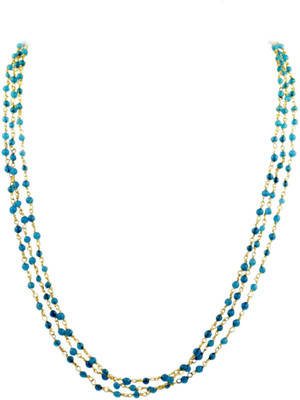 45% OFF on The Art Jewellery Three Layered Chains in Blue Color in 18 inches Alloy Necklace