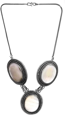 Exotic India Mother of Pearl Sterling Silver Necklace