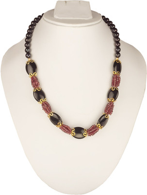 Saincher Jewellers Garnet, Pearl, Quartz 22K Yellow Gold Plated Alloy Necklace Saincher Jewellers Garnet, Pearl, Quartz 22K Yellow Gold Plated Alloy Necklace