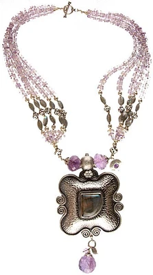 Exotic India Faceted Amethyst Sterling Silver Necklace Exotic India Faceted Amethyst Sterling Silver Necklace