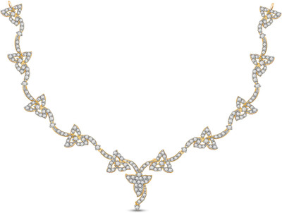 50% OFF on Ciemme 3.54 CT Cheerful Floral Cubic Zirconia 18K Yellow Gold Plated Silver Necklace