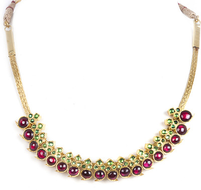 16% OFF on Silverwala Spinel Yellow Gold Plated Silver Necklace
