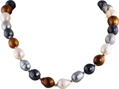 Krishna Pearls & Jewellers Pearl String Silver Necklace Krishna Pearls & Jewellers Pearl String Silver Necklace