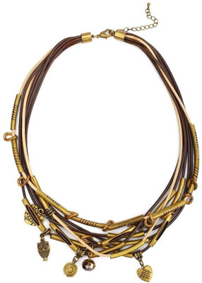 28% OFF on Madclozet Metal, Leather Necklace