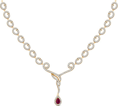 50% OFF on Ciemme 6.74 CT Romantic Cubic Zirconia 18K Yellow Gold Plated Silver Necklace