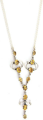 Exotic India Faceted Citrine Sterling Silver Necklace