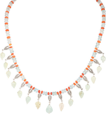 51% OFF on Sparkling Drop Aquamarine Brass Necklace