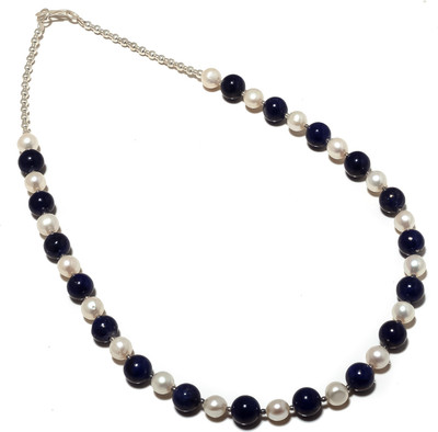 53% OFF on Nikhil Silver Arts Pearl Silver Plated Silver Necklace