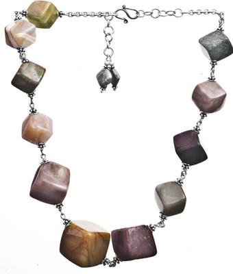 Exotic India Cubes Opal Sterling Silver Necklace Exotic India Cubes Opal Sterling Silver Necklace