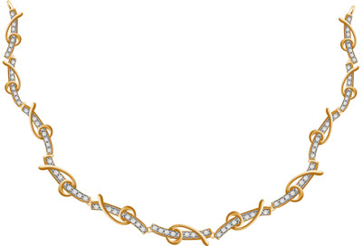 50% OFF on Ciemme 2.16 CT Gorgeous Fancy Cubic Zirconia 18K Yellow Gold Plated Silver Necklace
