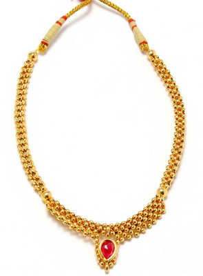 74% OFF on Womens Trendz Half Panadi Thushi Crystal Yellow Gold Plated Alloy Necklace