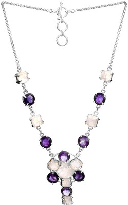 Exotic India Moonstone, Amethyst Sterling Silver Necklace Exotic India Moonstone, Amethyst Sterling Silver Necklace
