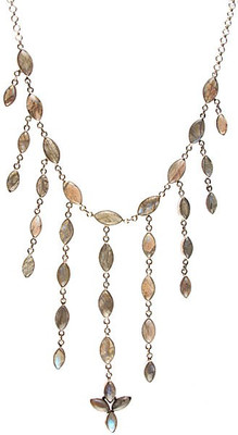 Exotic India Dangling Labradorite Sterling Silver Necklace