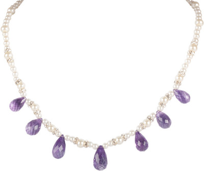 51% OFF on Sparkling Drop Amethyst Stone Necklace