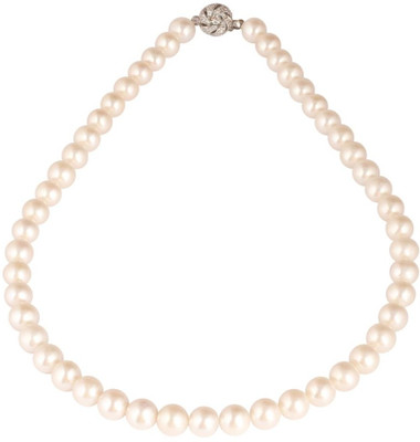 Krishna Pearls & Jewellers Pearl Rhodium Plated Mother of Pearl Necklace Krishna Pearls & Jewellers Pearl Rhodium Plated Mother of Pearl Necklace