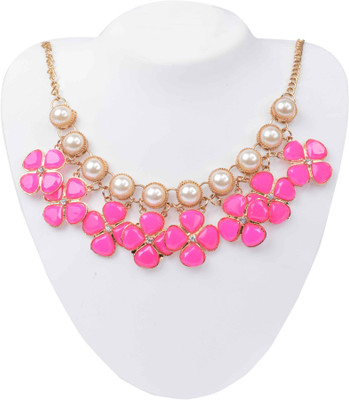 53% OFF on Jawahraat Gold-plated studded with pink beads Pearl Alloy Necklace 53% OFF on Jawahraat Gold-plated studded with pink beads Pearl Alloy Necklace