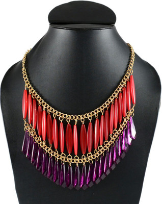 50% OFF on Colors Of Sin Red Purple Beachwear Acrylic Necklace