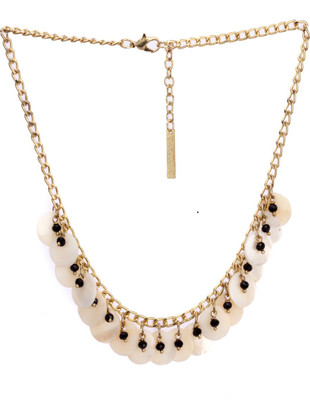 30% OFF on Trinketbag Black Glass Fasitated Bead And Shell Hanging Alloy Necklace