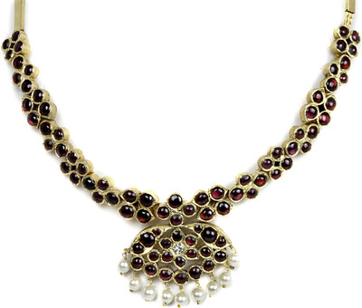 5% OFF on Silverwala Cubic Zirconia, Spinel Yellow Gold Plated Silver Necklace