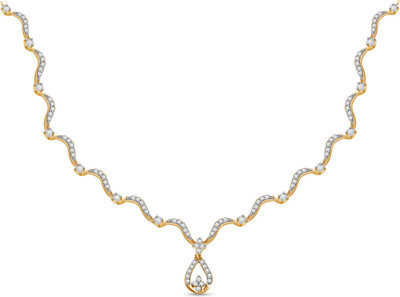50% OFF on Ciemme 2.42 CT Magical Floral Cubic Zirconia 18K Yellow Gold Plated Silver Necklace