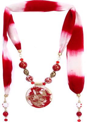 37% OFF on Trinketbag Red And White Scarf Fabric Necklace 37% OFF on Trinketbag Red And White Scarf Fabric Necklace