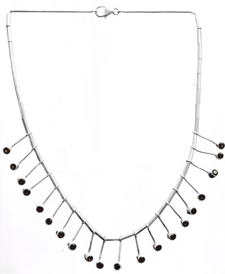 Exotic India Faceted Garnet Sterling Silver Necklace