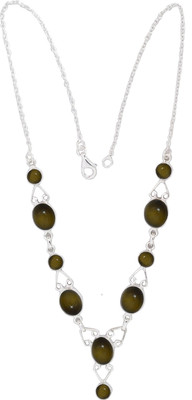 Exotic India Tiger Eye Sterling Silver Necklace