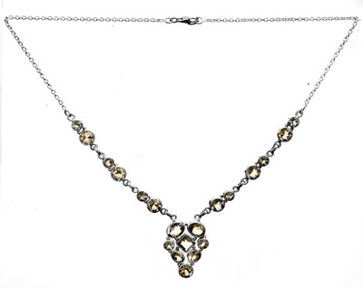 Exotic India Faceted Topaz Sterling Silver Necklace
