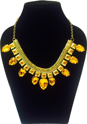 92% OFF on FashBlush Gemstone Swish Alloy Necklace