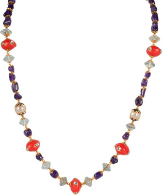 51% OFF on Sparkling Drop Amethyst, Aquamarine Stone Necklace