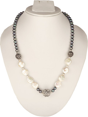 Saincher Jewellers Pearl, Mother of Pearl 22K Yellow Gold Plated Alloy Necklace Saincher Jewellers Pearl, Mother of Pearl 22K Yellow Gold Plated Alloy Necklace