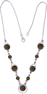 Exotic India Tiger Eye Sterling Silver Necklace