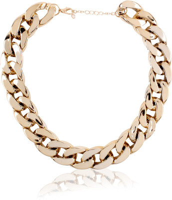 Cinderella Collection By Shining Diva Light Weight Gold Plated Choker Statement Alloy Necklace