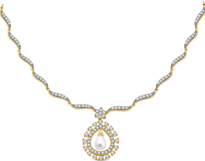 50% OFF on Ciemme 3.86 CT Sweetest Floral Cubic Zirconia 18K Yellow Gold Plated Silver Necklace