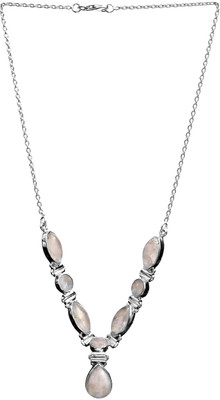 Exotic India Moonstone Sterling Silver Necklace