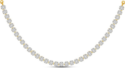 50% OFF on Ciemme 6.12 CT Glorious Fancy Cluster Cubic Zirconia 18K Yellow Gold Plated Silver Necklace