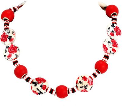 13% OFF on Aara Arts Red Floral Acrylic, Stone Necklace