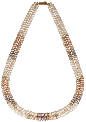 Krishna Pearls & Jewellers Pearl Rhodium Plated Mother of Pearl Necklace Krishna Pearls & Jewellers Pearl Rhodium Plated Mother of Pearl Necklace