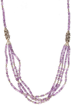 Exotic India Faceted Amethyst Sterling Silver Necklace