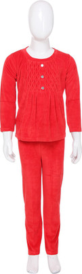50% OFF on She N She Plain Charm Girl's Solid Top & Pyjama Set