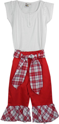 53% OFF on Ssmitn Girl's Solid Top & Capri Set 53% OFF on Ssmitn Girl's Solid Top & Capri Set
