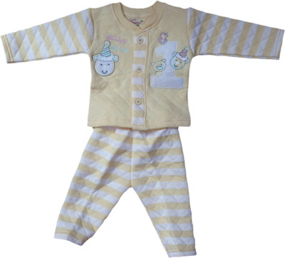 16% OFF on Mankoose Baby Girl's Embroidered Top & Pyjama Set