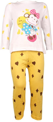 58% OFF on Jazzup Baby Girl's Printed Top & Pyjama Set