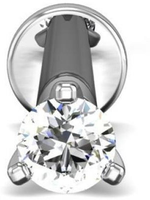 5% OFF on Candere Goldie Diamond Rhodium Plated White Gold Nose Stud