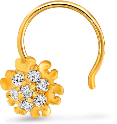 Mahi Delicate Dreamy 24K Yellow Gold Plated Brass, Alloy Nose Stud