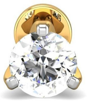 5% OFF on Candere Lucille Diamond Rhodium Plated Yellow Gold Nose Stud