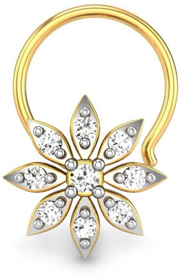 5% OFF on Candere Michelle Diamond Rhodium Plated Yellow Gold Nose Stud
