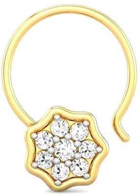 20% OFF on Candere Rukmani Diamond Nose Pin Rhodium Plated Yellow Gold Nose Stud