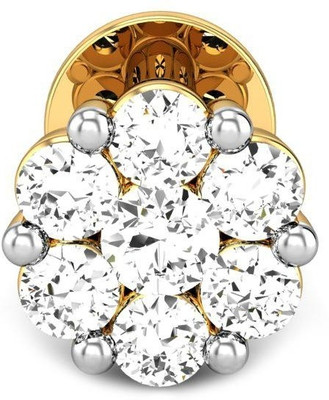 19% OFF on Candere Seven Star Diamond Nose Pin Rhodium Plated Yellow Gold Nose Stud